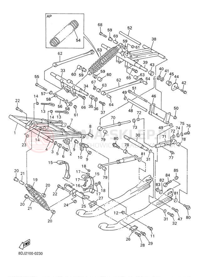Schemat "Zawieszenie gąsiennicy" do Yamaha PHAZER 500 PZ500F