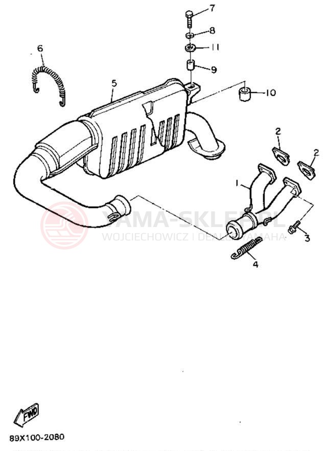Schemat "Wydech końcowy" do Yamaha ENTICER II LT ET410TRU