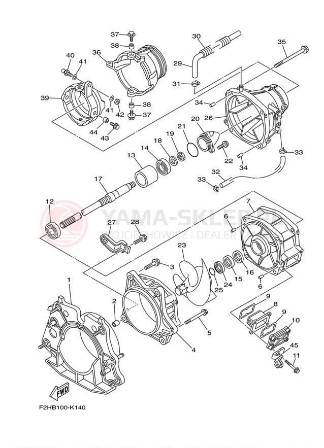 Schemat "JET UNIT" do Yamaha (WAVERUNNER FX HO) FY1800K