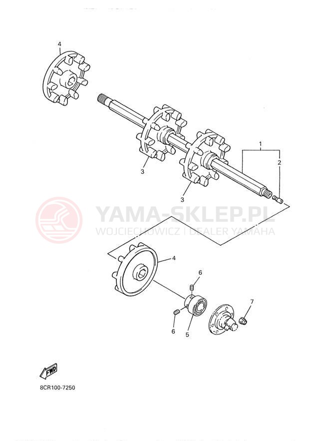 Schemat "Układ napędowy" do Yamaha VMAX 500 VX500D