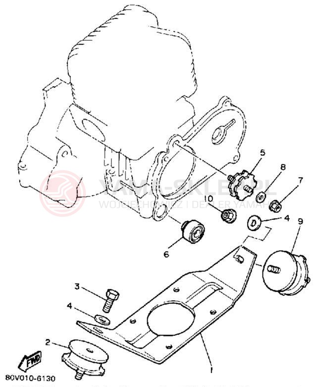 Schemat "Mocowanie silnika" do Yamaha BRAVO T (LONG TRACK) BR250TL