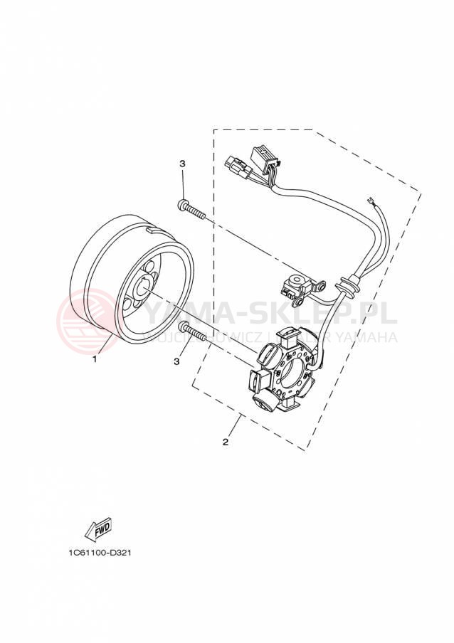 Schemat "prądnica" do Yamaha TTR230 TTR230F
