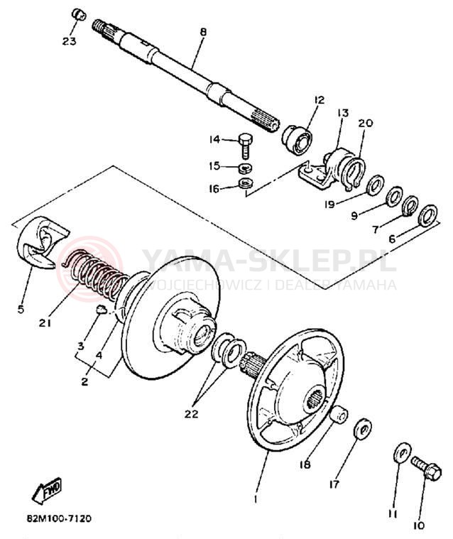 Schemat "Przeniesienie napędu" do Yamaha EXCITER EX570N