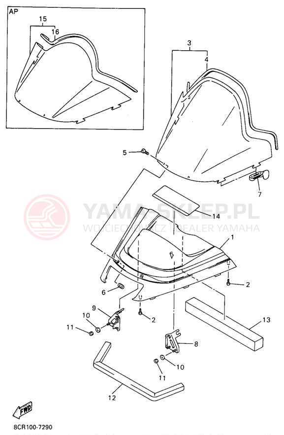 Schemat "Szyba" do Yamaha MOUNTAIN MAX 700 MM700A/MM600A