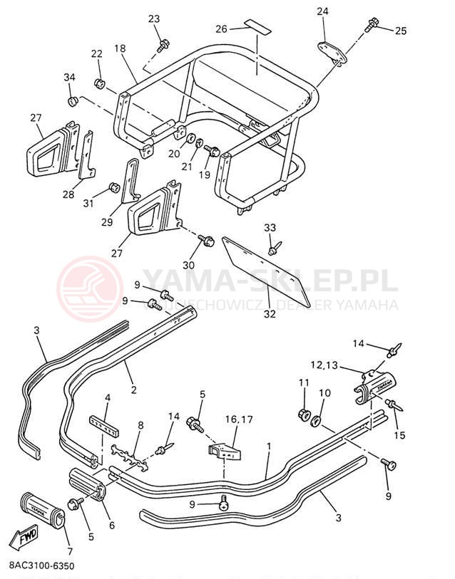 Schemat "zderzak" do Yamaha VK540 II VK540EW