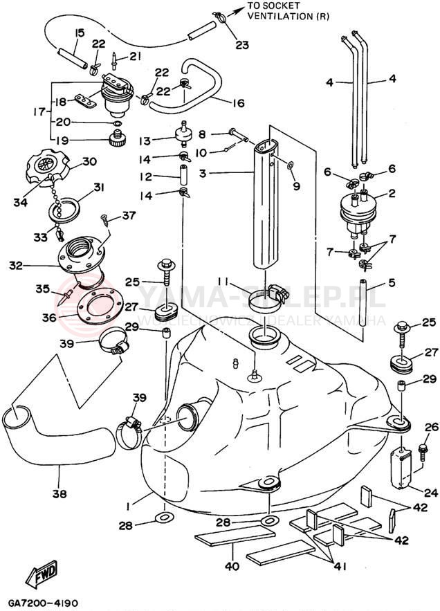 Schemat "zbiornik paliwa" do Yamaha WAVE BLASTER WB700T