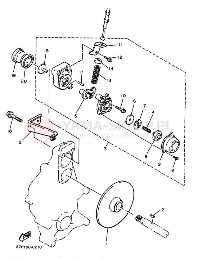 Schemat "hamulec" do Yamaha PHAZER MOUNTAIN LITE PZ480STB