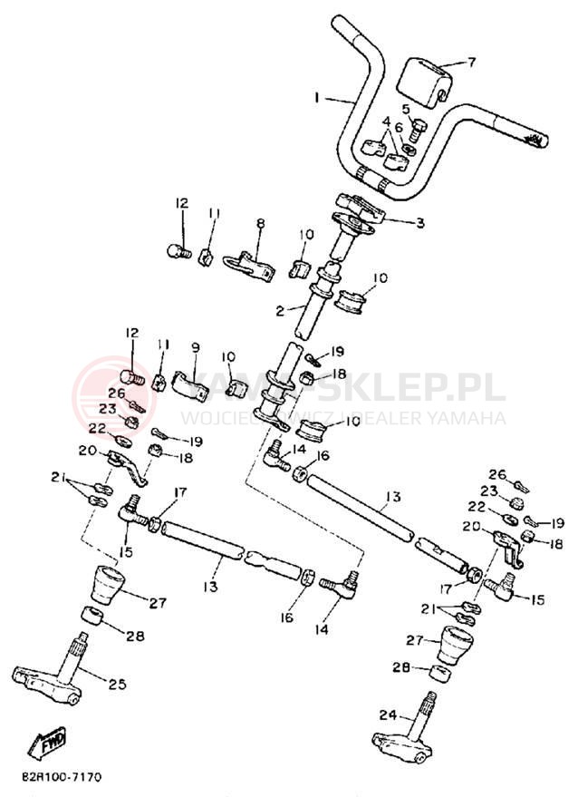 Schemat "Półki zawieszenia" do Yamaha BRAVO T (LONG TRACK) BR250TM