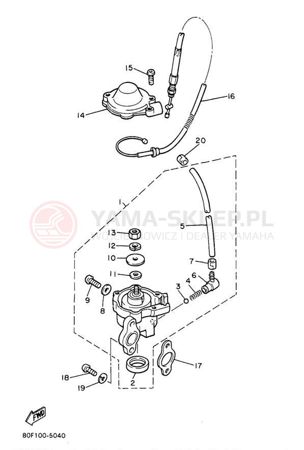 Schemat "Pompa olejowa" do Yamaha BRAVO LT BR250TA
