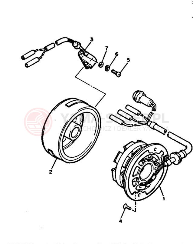 Schemat "prądnica" do Yamaha EXCITER II EX570R