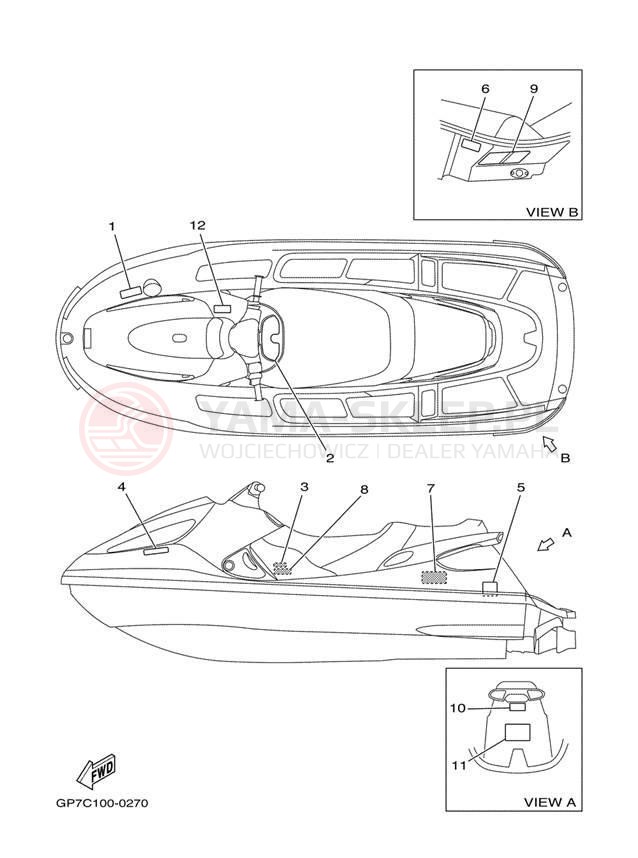 Schemat "naklejki" do Yamaha GP760 GP760Y