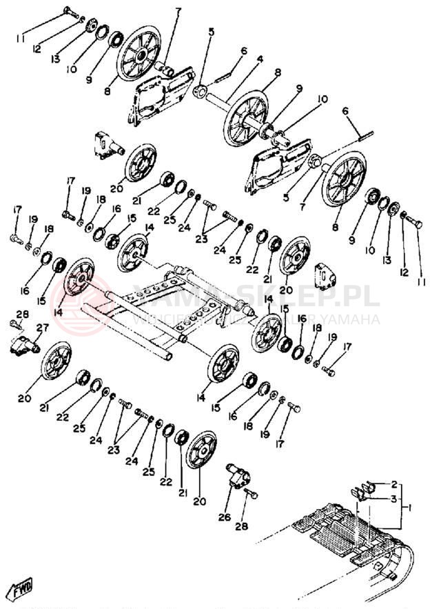 Schemat "Zawieszenie gąsiennicy" do Yamaha EX440E