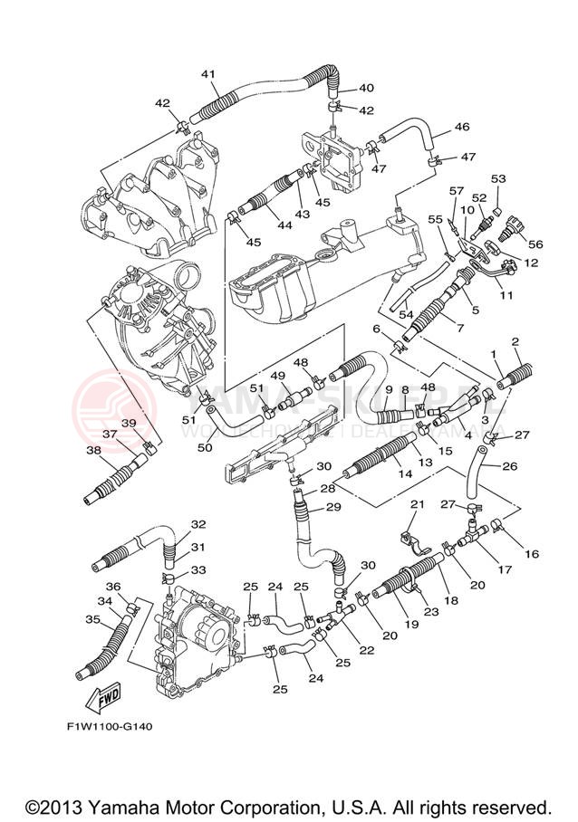 Schemat "Wydech końcowy" do Yamaha FX CRUISER SHO FX1800AJ