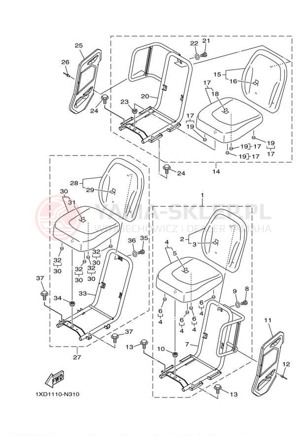 Schemat "siedzenie" do Yamaha VIKING 700 YXM700DEL