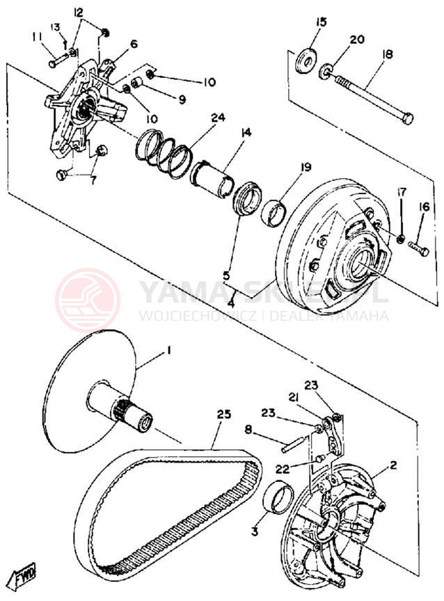 Schemat "PRIMARY SHEAVE" do Yamaha EX440E