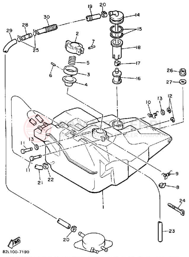 Schemat "zbiornik paliwa" do Yamaha PHAZER PZ480N