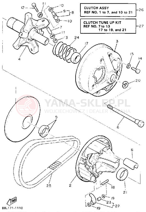 Schemat "PRIMARY SHEAVE" do Yamaha OVATION LE CS340ET