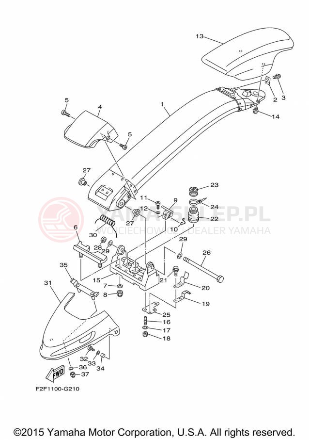 Schemat "Półki zawieszenia" do Yamaha WAVERUNNER SUPER JET SJ700BP