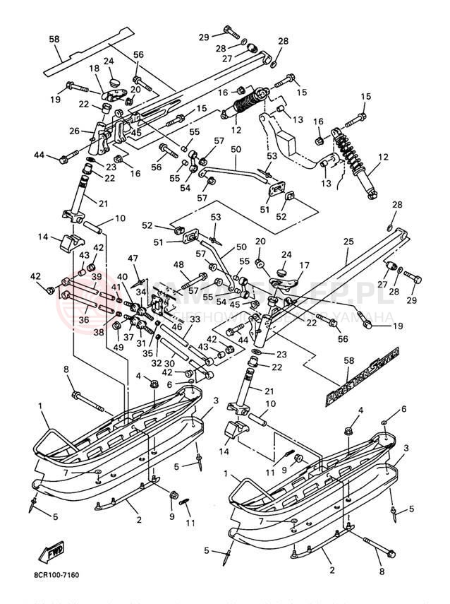 Schemat "płozy" do Yamaha VENTURE 600 VT600A/VT500A