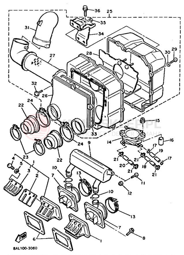 Schemat "Filtr powietrza" do Yamaha VENTURE XL VT480T