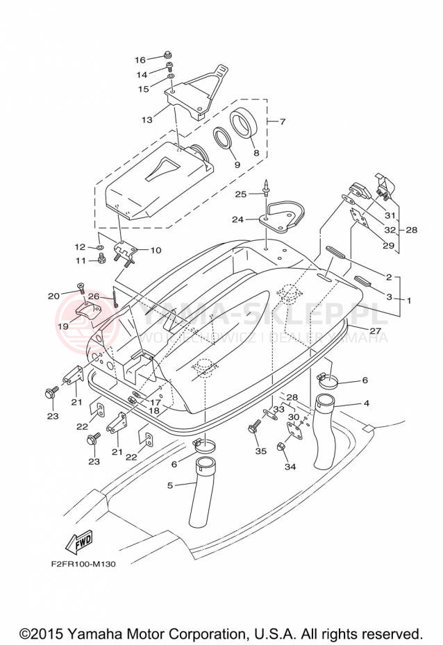 Schemat "ENGINE HATCH" do Yamaha WAVERUNNER SUPER JET SJ700BP