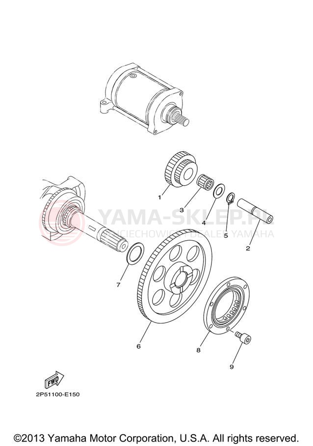 Schemat "rozrusznik" do Yamaha RHINO 450 YXR45FXGR/YXR45FXR