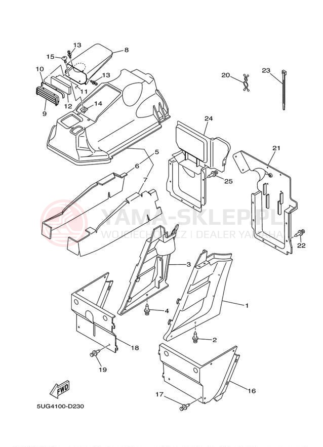 Schemat "WITH DOORS" do Yamaha RHINO YXR660FAT