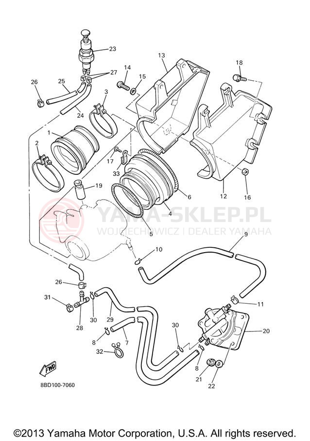Schemat "Wtrysk paliwa" do Yamaha BR250TX
