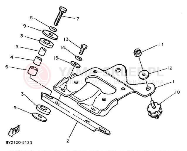 Schemat "Mocowanie silnika" do Yamaha ET340TL