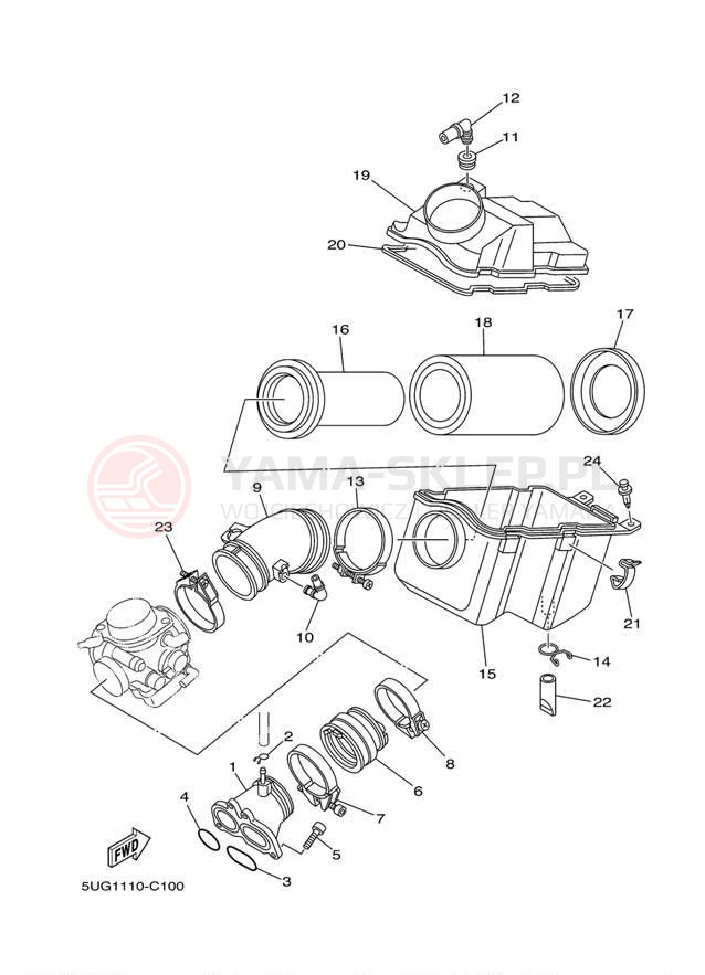 Schemat "Wtrysk paliwa" do Yamaha RHINO 660 YXR660FAS