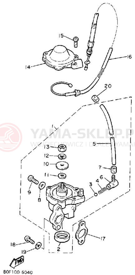 Schemat "Pompa olejowa" do Yamaha BRAVO LT (LONG TRACK) BR250TT