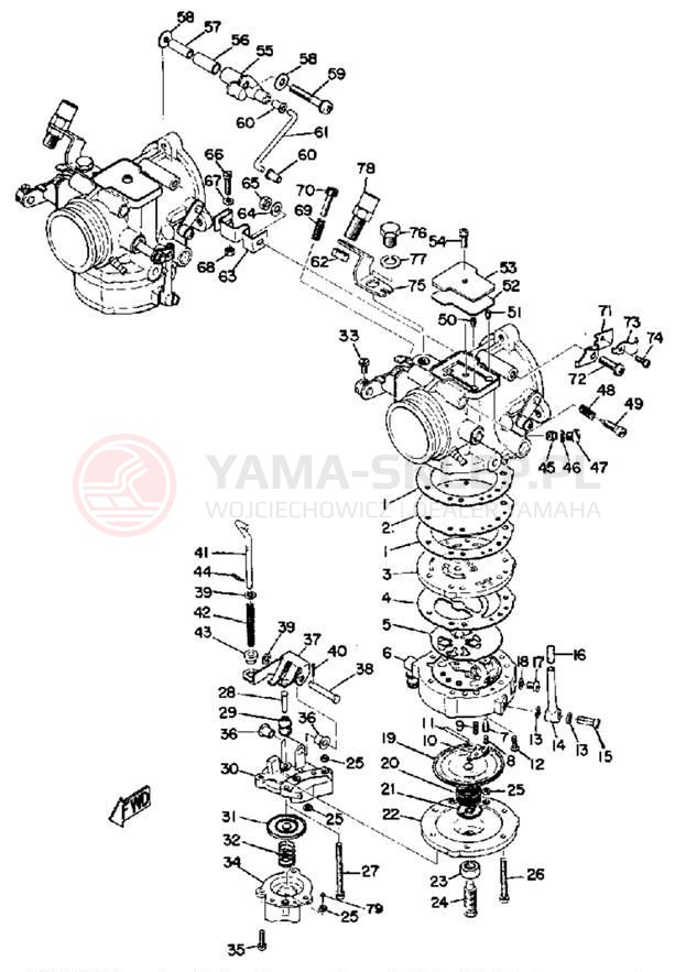Schemat "gaźnik" do Yamaha GPX338G/GPX433G