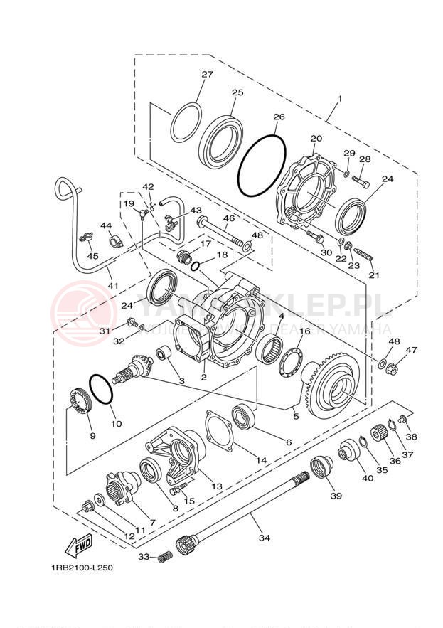 Schemat "Wał napędowy" do Yamaha RHINO 700 YXR7FBGR/YXR7FBL