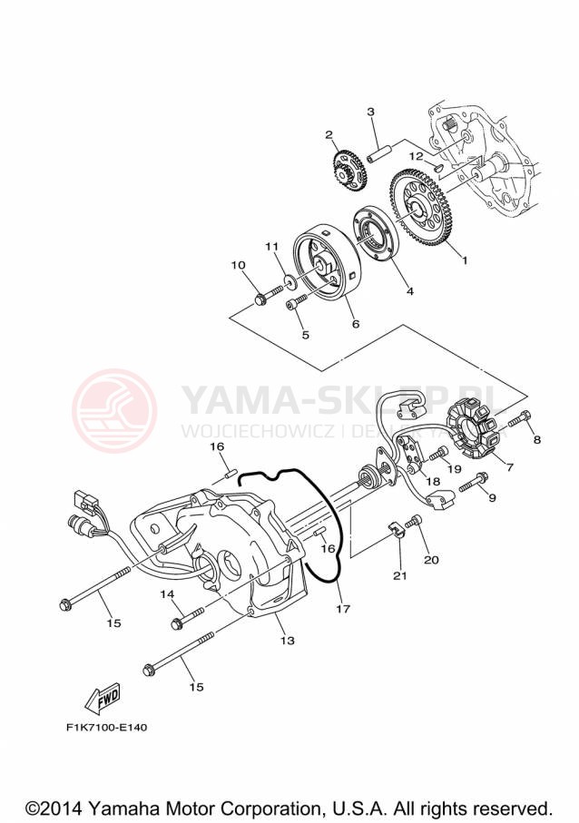 Schemat "prądnica" do Yamaha WAVERUNNER V1 SPORT VX1100DP