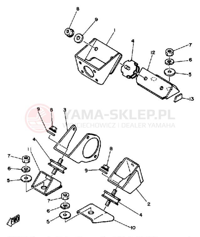 Schemat "Mocowanie silnika" do Yamaha EC540D