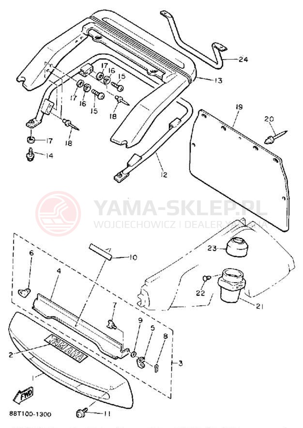 Schemat "zderzak" do Yamaha VENTURE XL VT480R