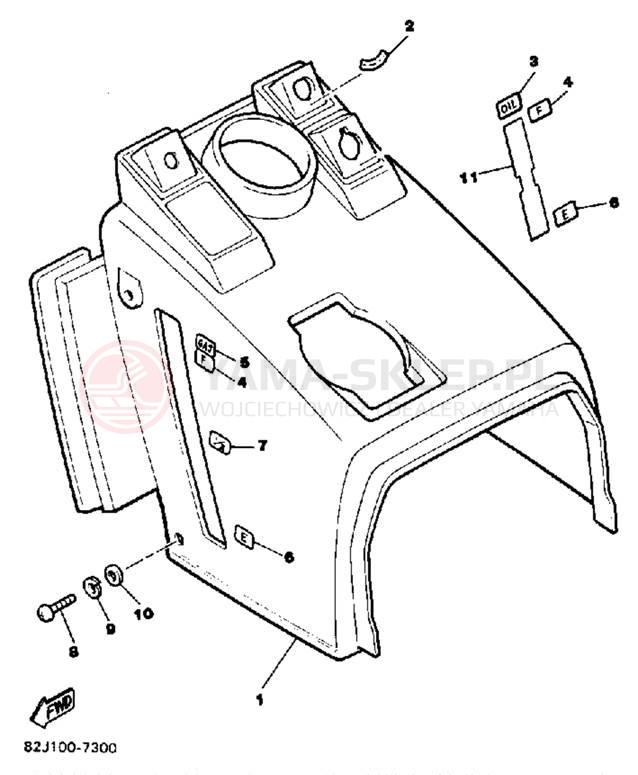 Schemat "INSTRUMENT PANEL" do Yamaha EXCEL III EC340M