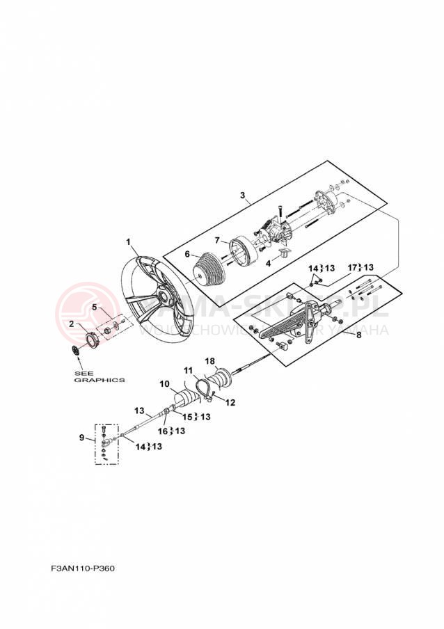Schemat "Półki zawieszenia" do Yamaha AR190 RX1800AP/RX1800BP