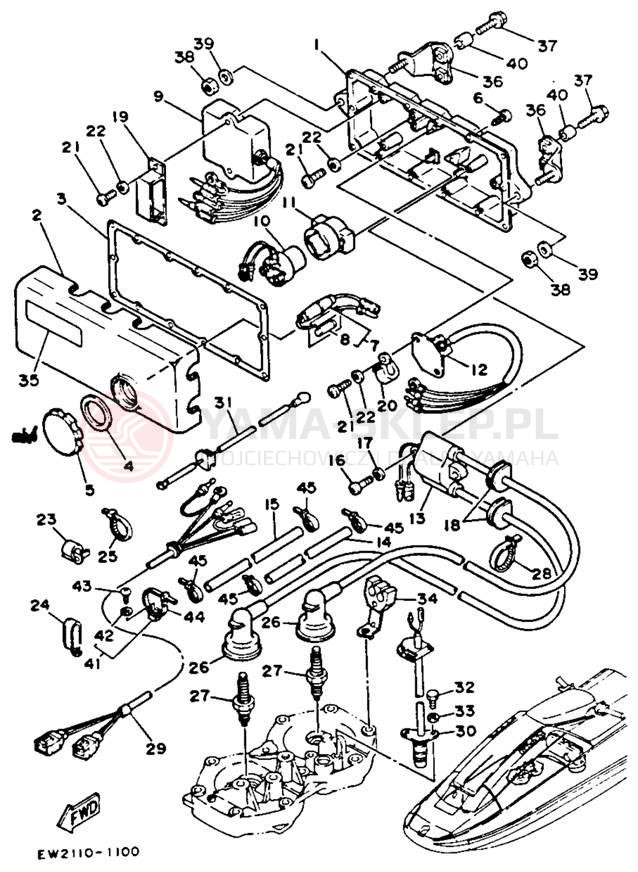 Schemat "układ elektryczny" do Yamaha SUPER JET SJ650R