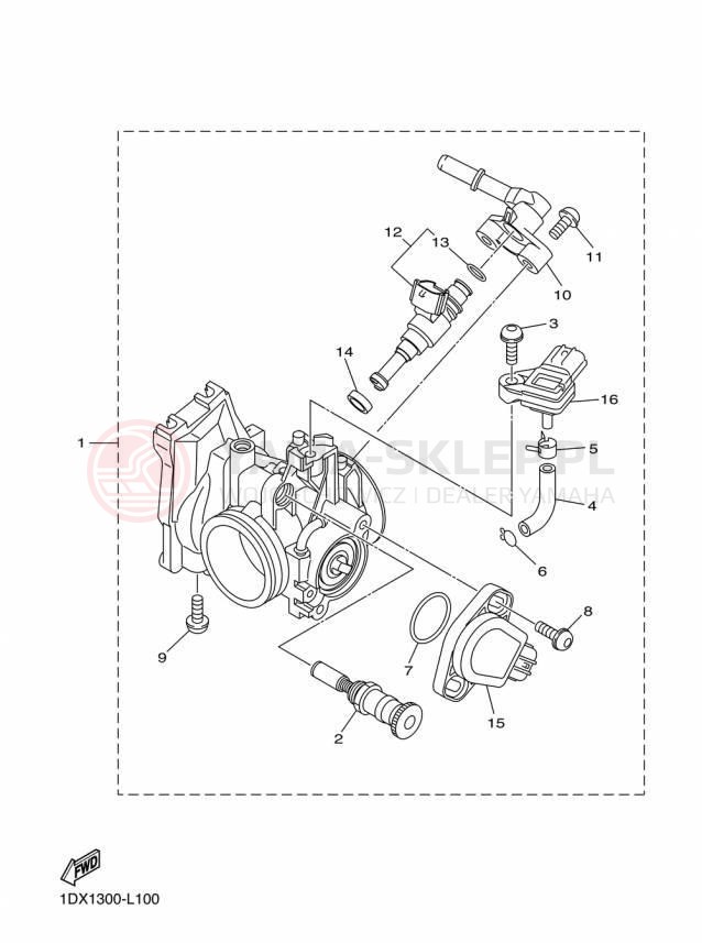 Schemat "Wtrysk paliwa" do Yamaha WR450F WR450FF