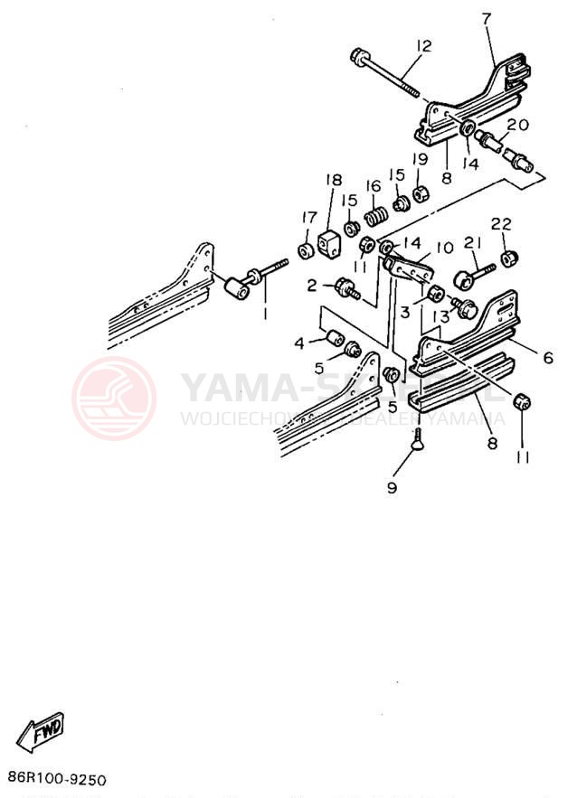 Schemat "TRACK SUSPENSION" do Yamaha VK540 II VK540EU