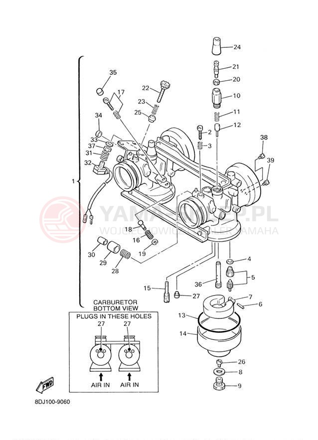 Schemat "Gaźnik" do Yamaha VENTURE XL VT500XLD