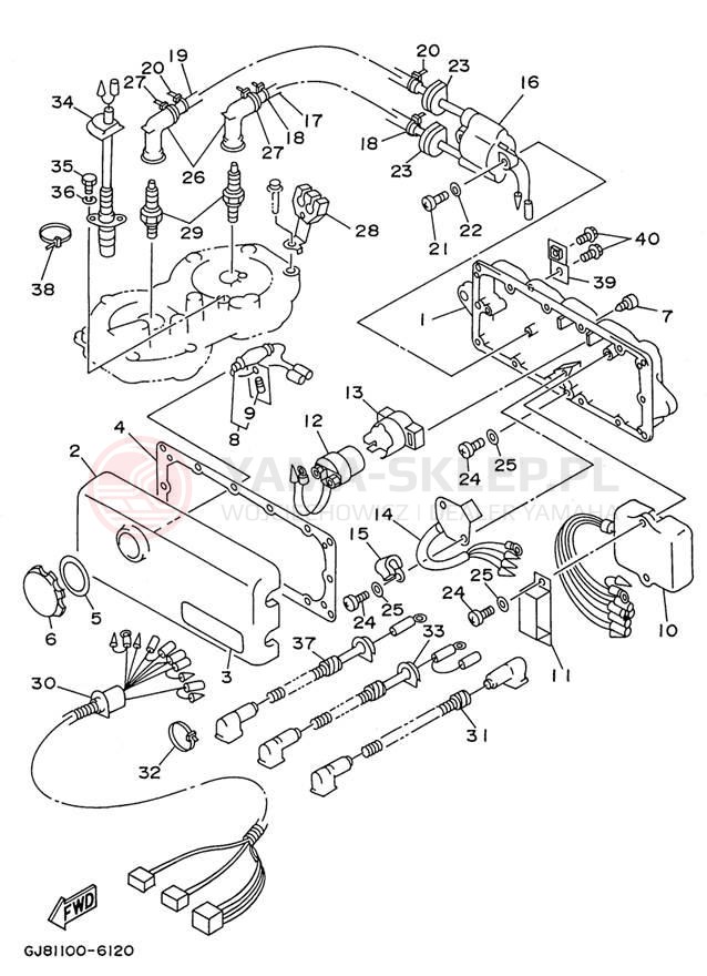 Schemat "układ elektryczny" do Yamaha WAVE RAIDER 700 RA700BU