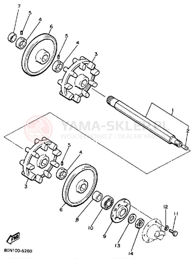 Schemat "Układ napędowy" do Yamaha EXCITER EX570N