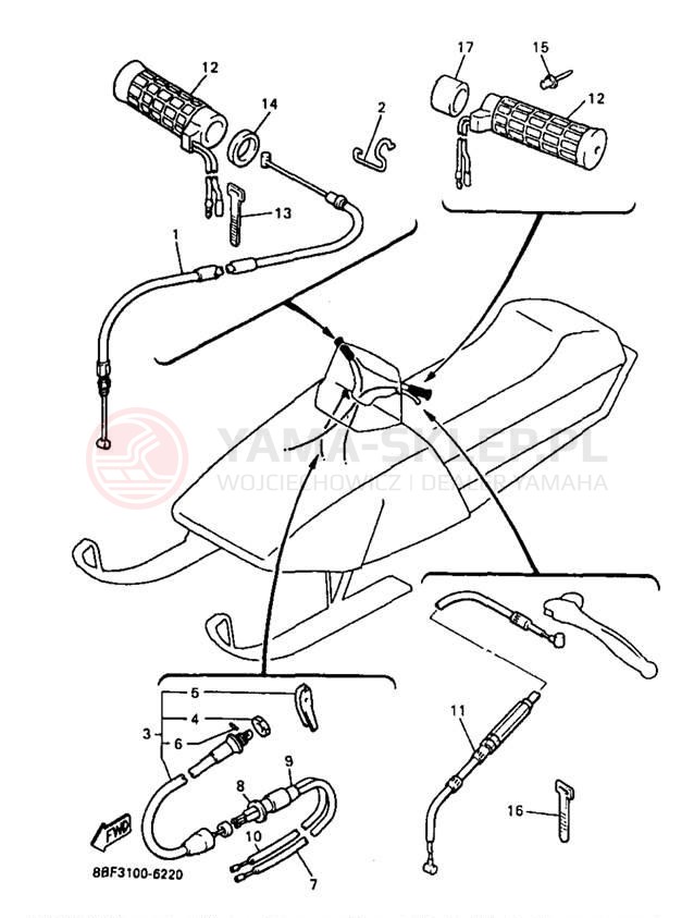 Schemat "Układ chlodzenia" do Yamaha PHAZER MOUNTAIN LITE PZ480STB