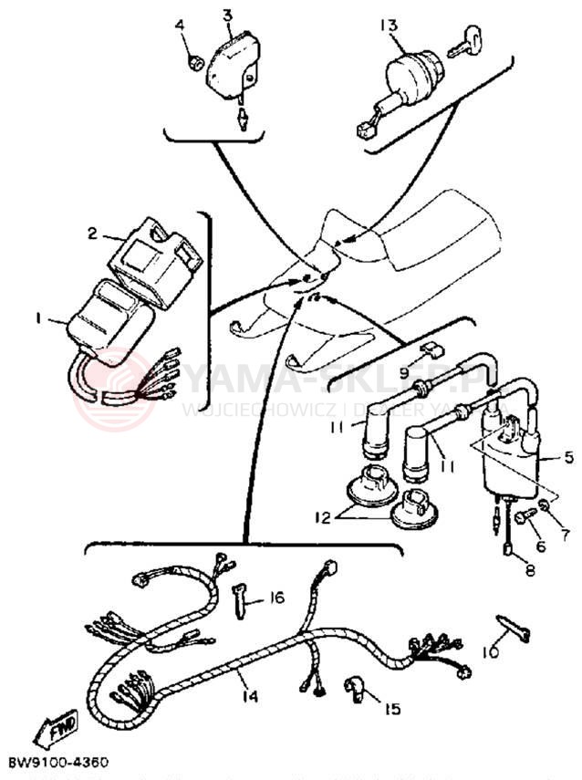 Schemat "układ elektryczny" do Yamaha ENTICER 340 ET340K