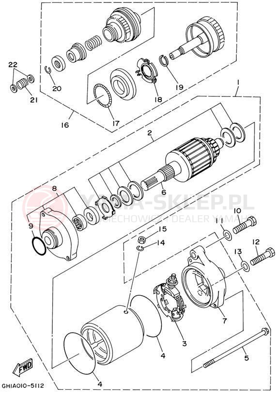 Schemat "rozrusznik" do Yamaha WAVE RUNNER XL700 XL700X