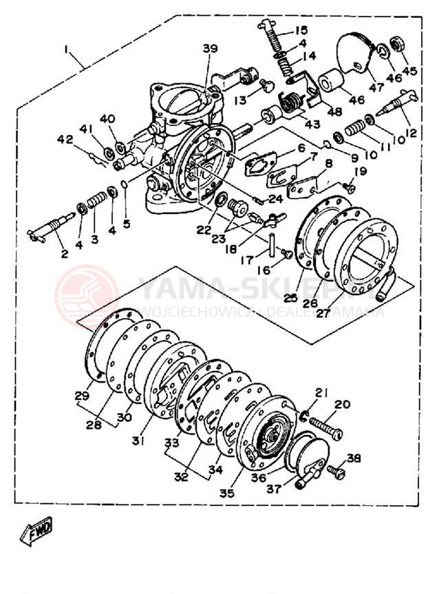 Schemat "Gaźnik" do Yamaha WAVE JAMMER WJ500G