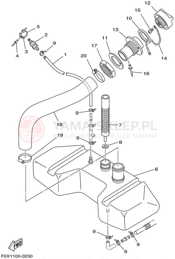 Schemat "Miska olejowa" do Yamaha GP1200R GP1200AZ