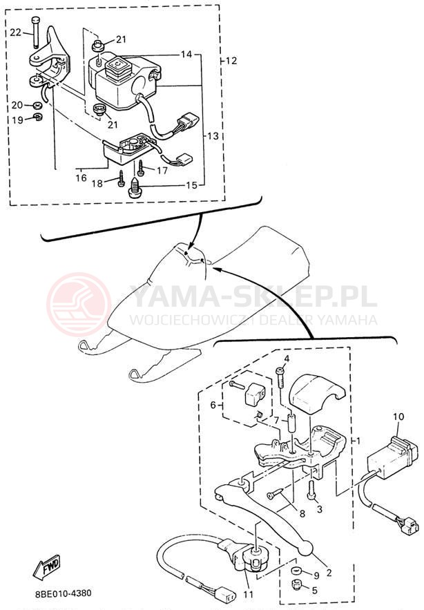 Schemat "Kierownica i osprzęt" do Yamaha OVATION LE CS340EW